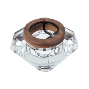 MARLEY NATURAL - Walnut and Glass Crystal Ashtray - Imagen 1