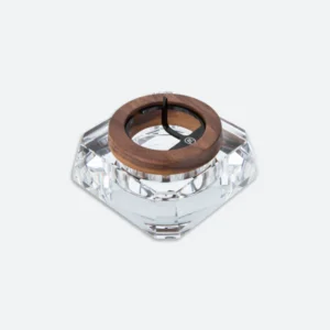 MARLEY NATURAL - Walnut and Glass Crystal Ashtray - Imagen 2