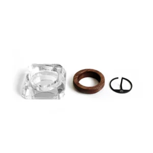 MARLEY NATURAL - Walnut and Glass Crystal Ashtray - Imagen 3